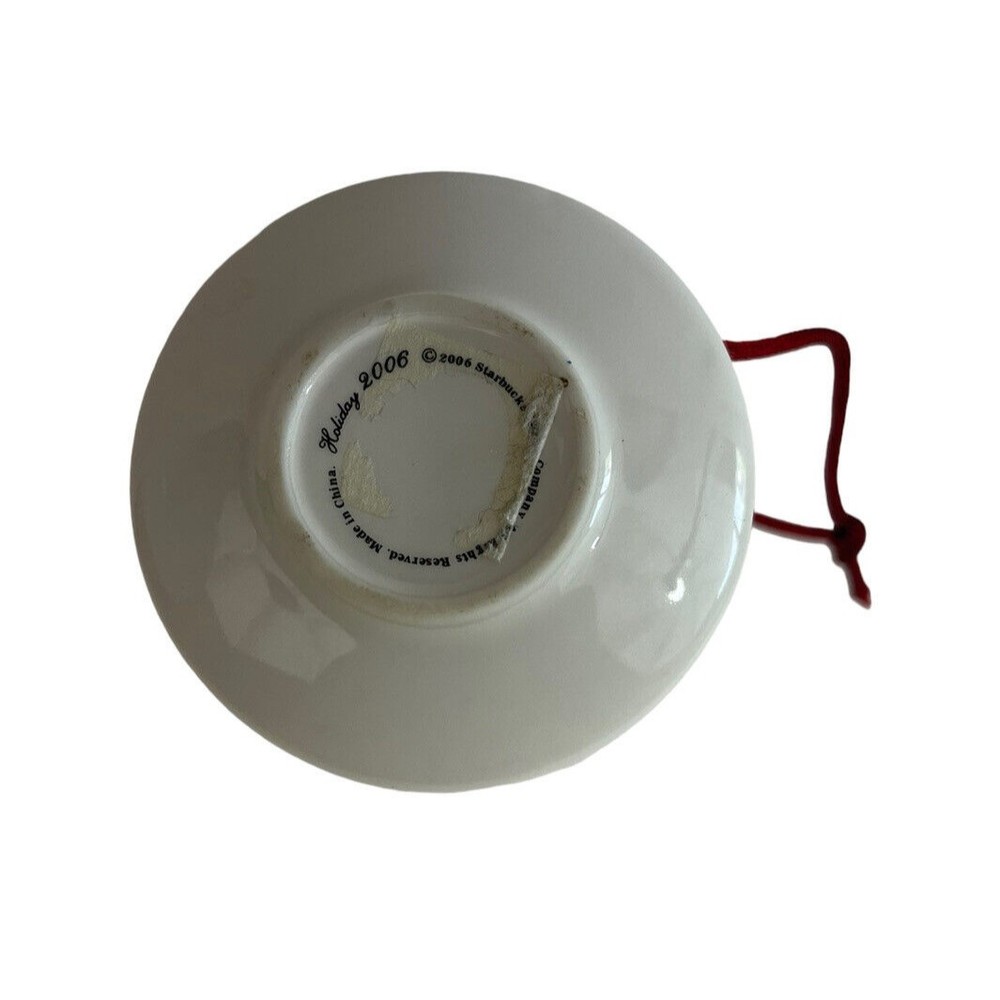 Starbucks WISH Mini Teacup w/ Saucer Christmas Ornament - 2006 Miniature Cup - Picture 5 of 5